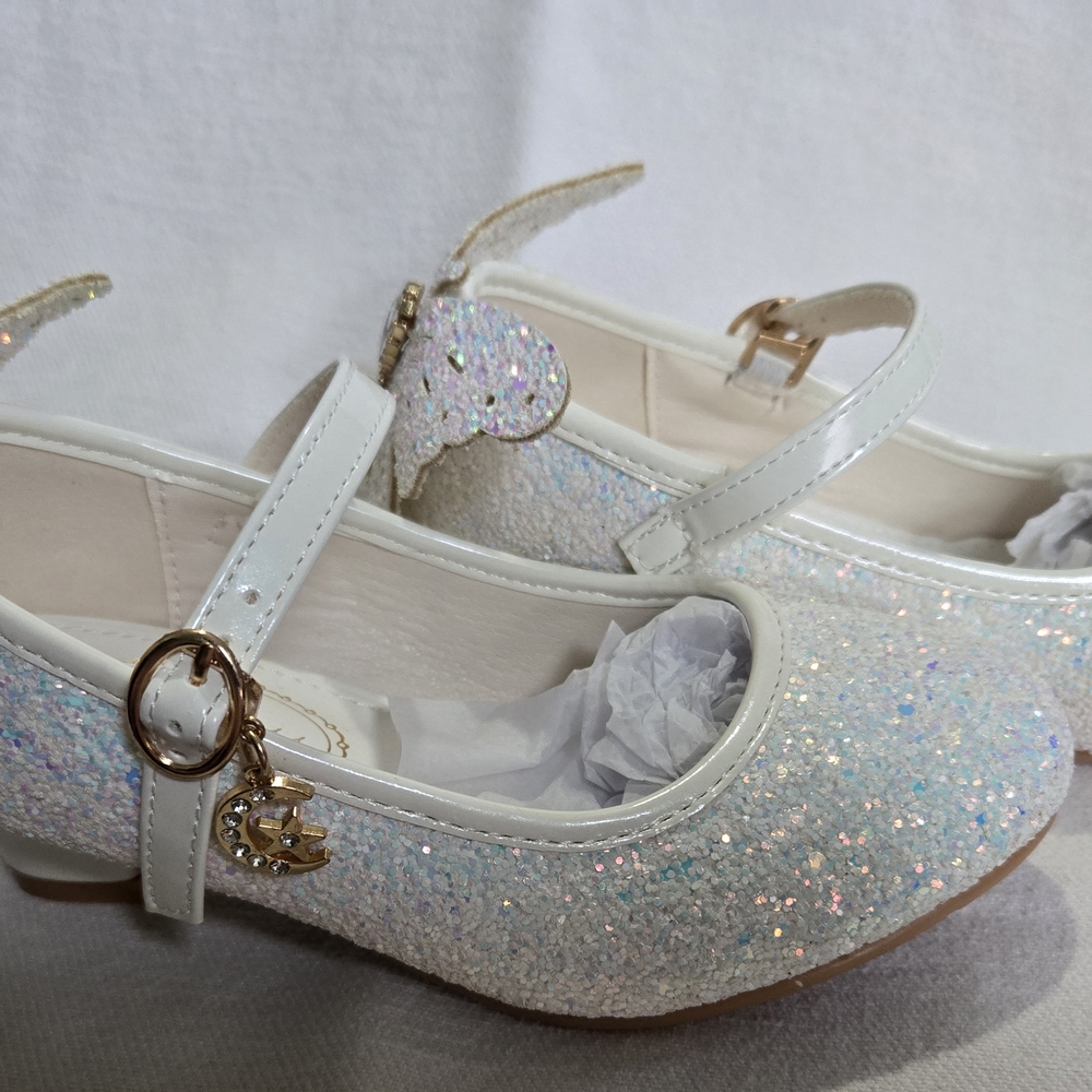 Glittery White Kids Shoes